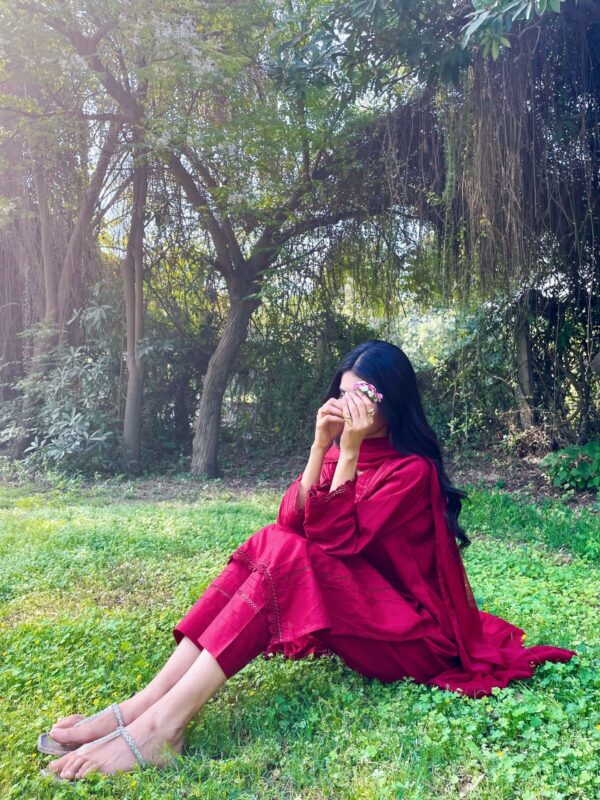 Summer cotton 3 piece (Maroon)